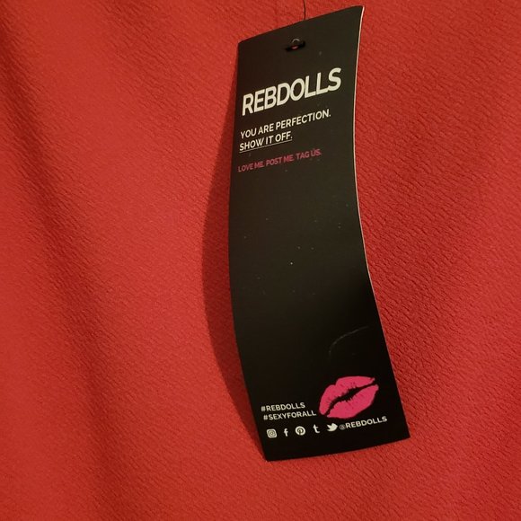 Rebdolls Special Edition Bell Sleeve Ruffled Tie Front Mini Dress NWT - Picture 3 of 6